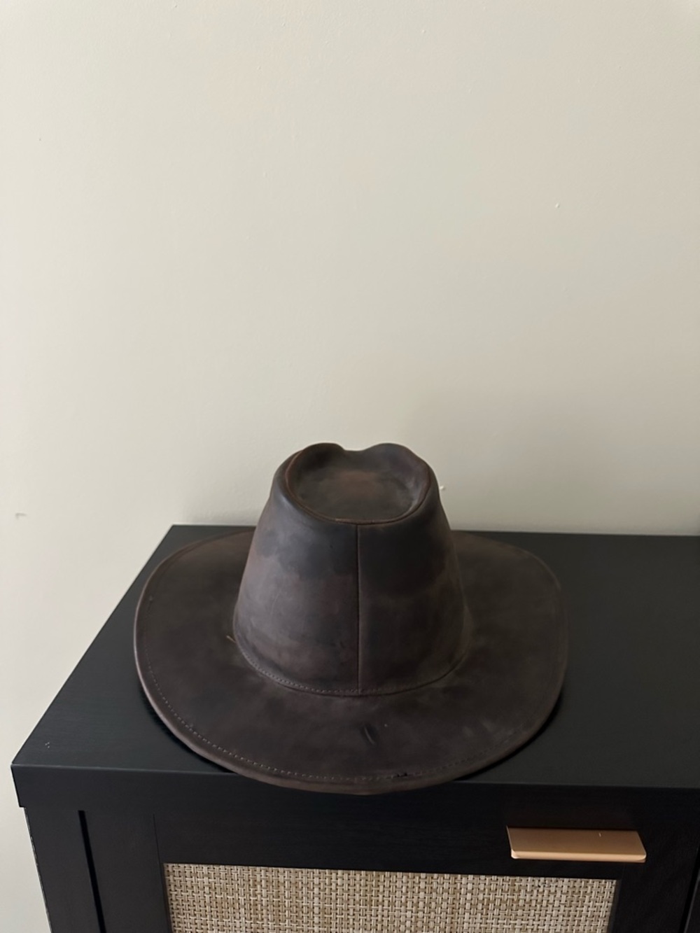 Men's Dark Brown Leather Western Hat